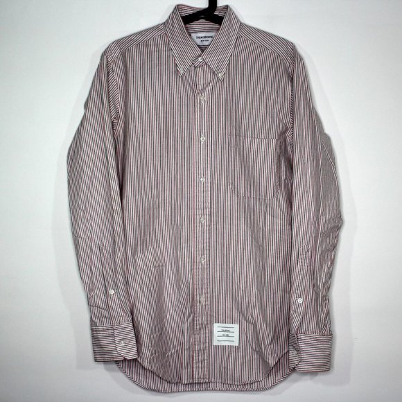 Thom Browne Mens 2 Striped Button Up Shirt Q897 - Picture 1 of 6